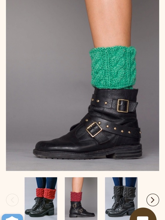 Aran Sweater Market Accessories - Knit Cable Boot Cuffs - Green